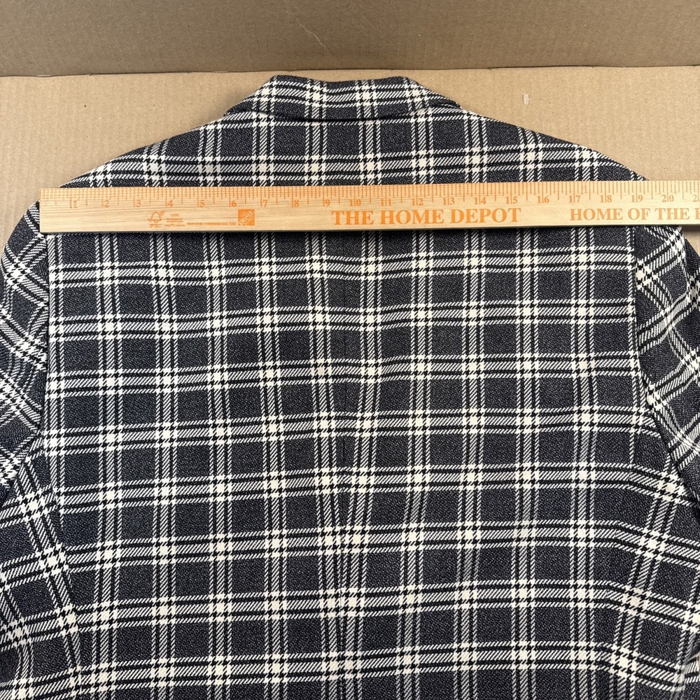 Paisley & Gray Blazer Mens 46L Black White Plaid Slim Fit Sport Coat Jacket - Picture 7 of 9